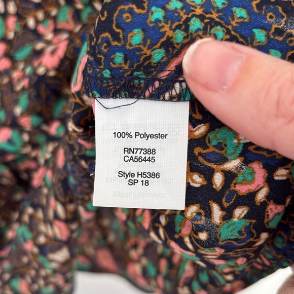 J. Crew women’s geometric Multicolor Floral peplum top Blouse size small EUC - Picture 9 of 12